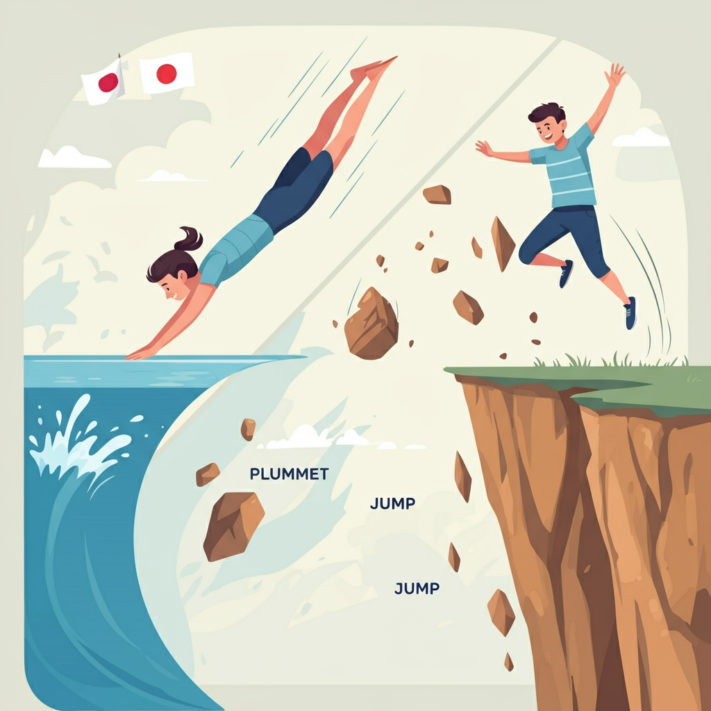 英語の経済ニュースが面白くなる！”Plunge” “Plummet” “Jump” の違い、わかりますか？